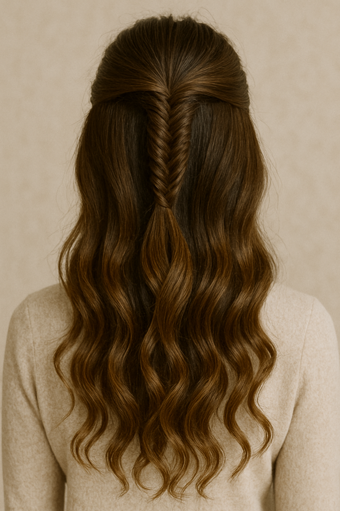Half-Up Fishtail Braid