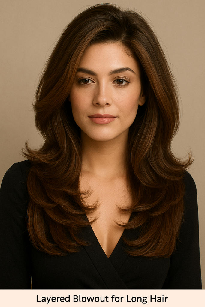 Layered Blowout for Long Hair
