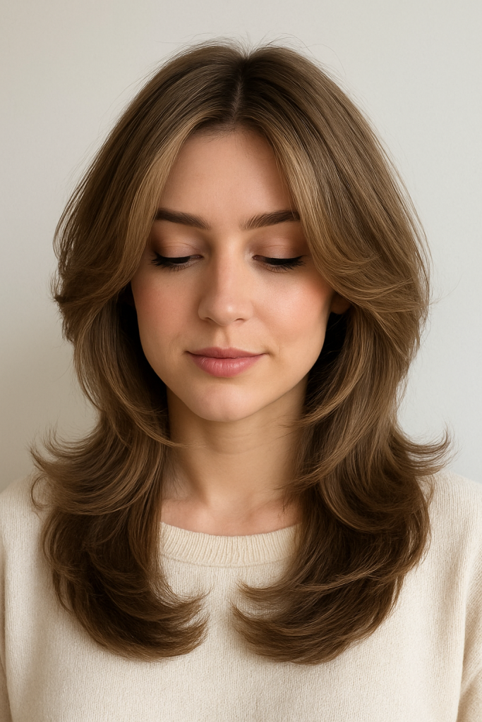 Classic Butterfly Cut with Middle Part