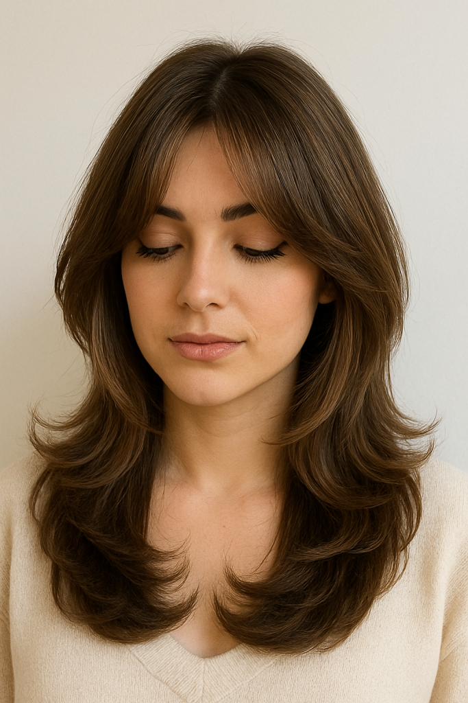 Butterfly Cut with Curtain Bangs