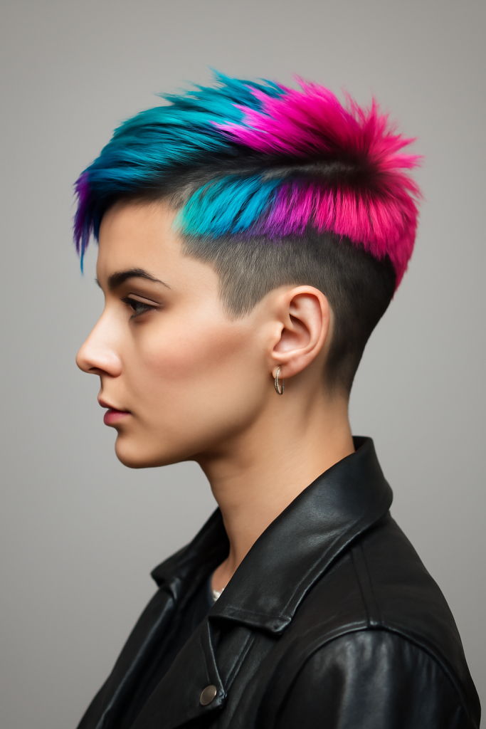 Futuristic Undercut with Neon Highlights