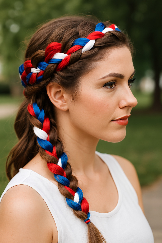 Patriotic Braided Crown