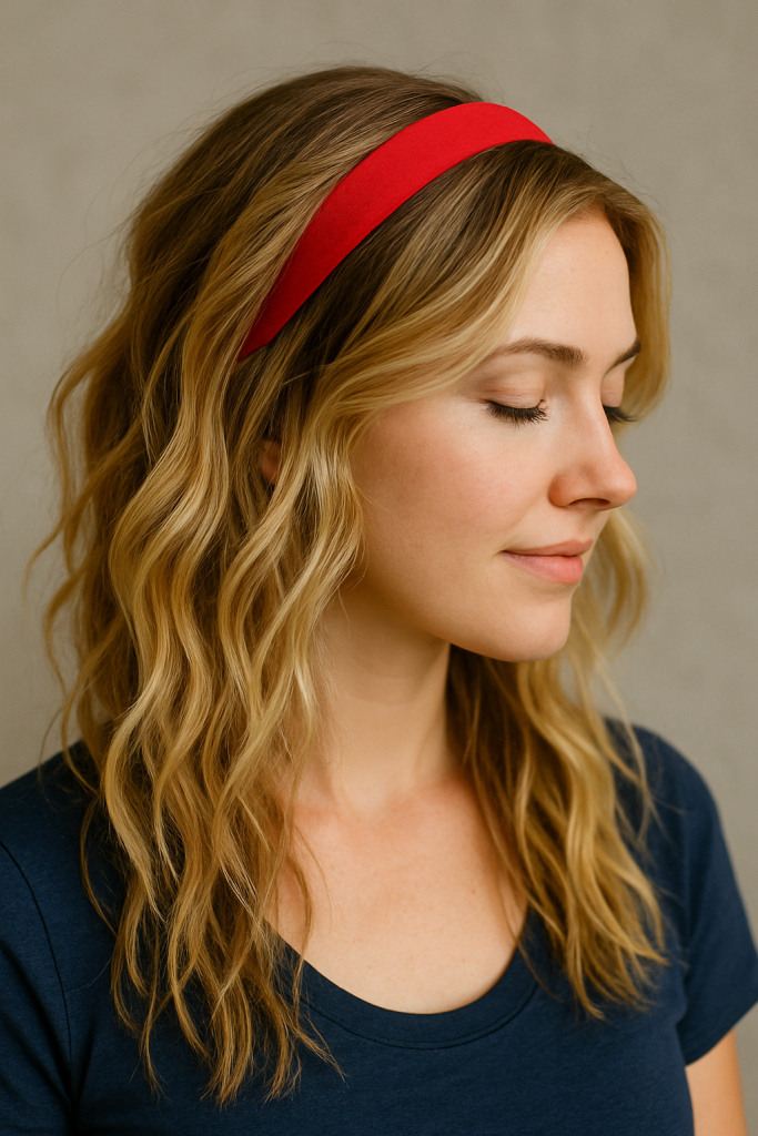 Beachy Waves with a Red Headband